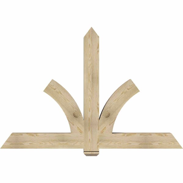 Ekena Millwork Redmond Rough Sawn Timber Gable Bracket, Douglas Fir, 72"W x 48"H x 6"D x 6"F, 16/12 Pitch GBW072X48X0606RED00RDF - main